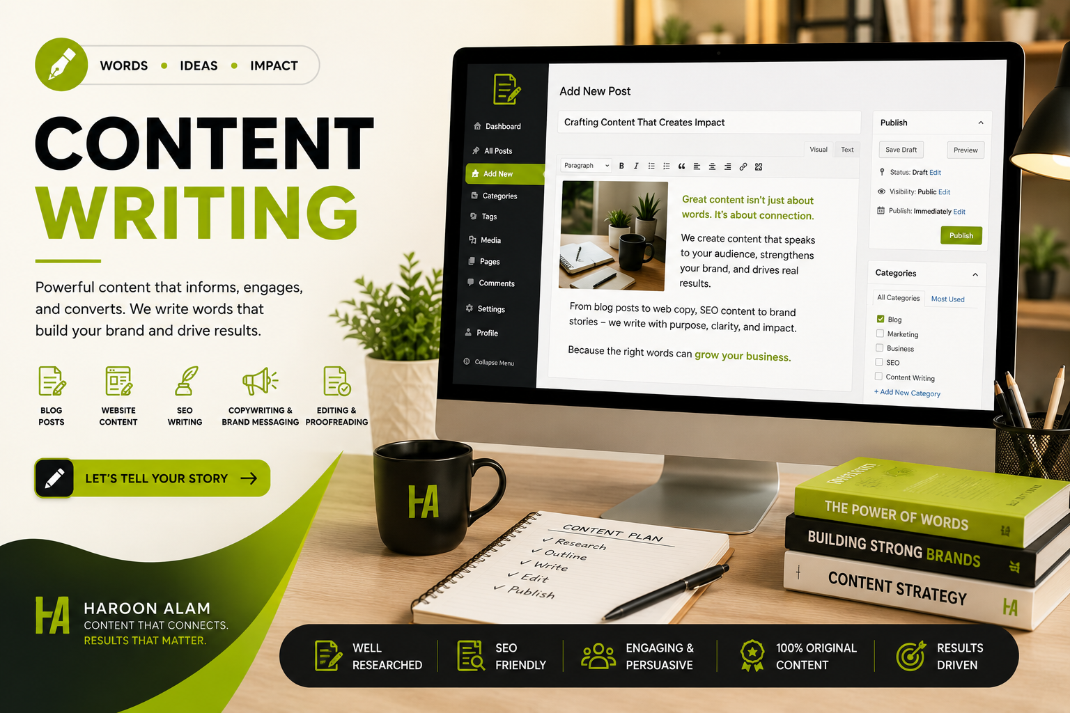 Content writing service showcase
