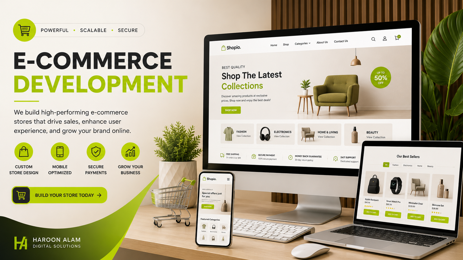 E-commerce development service showcase