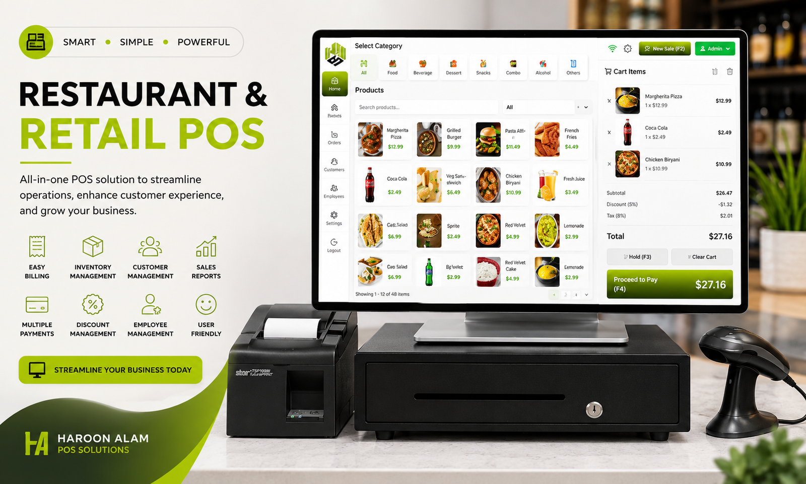 Restaurant and retail POS service showcase