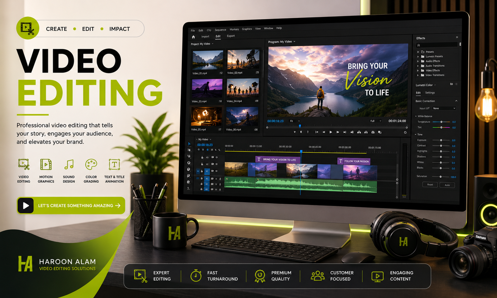 Video editing service showcase
